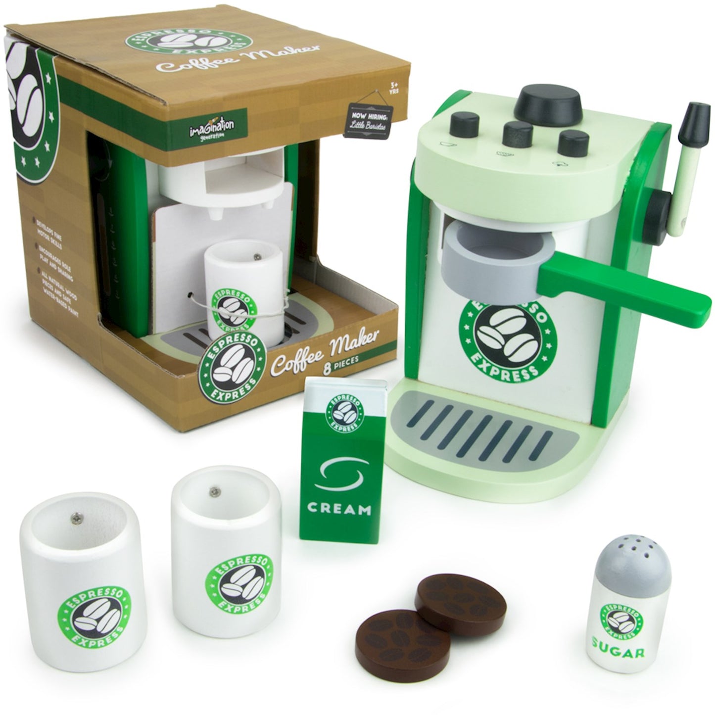 TOY WOOD ESPRESSO COFFEE MAKER