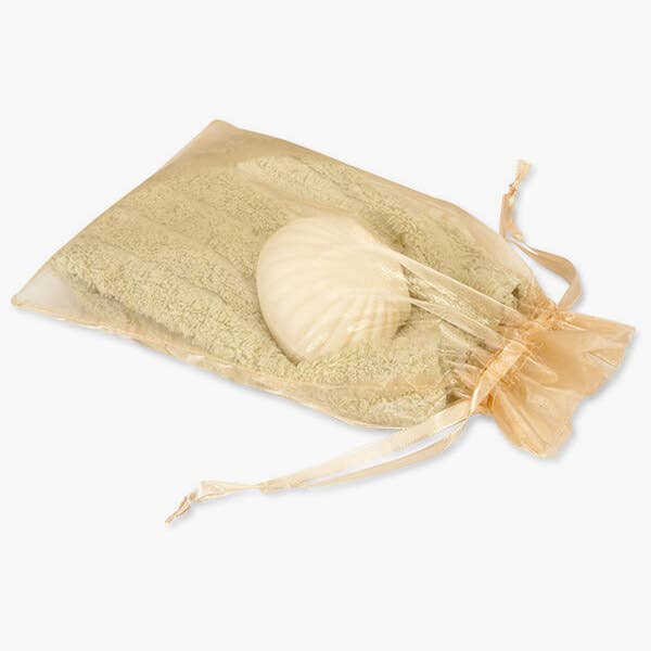 Organza Sheer Bags with Satin Drawsting Ribbon : Ivory / 10 Pack / 4x6"