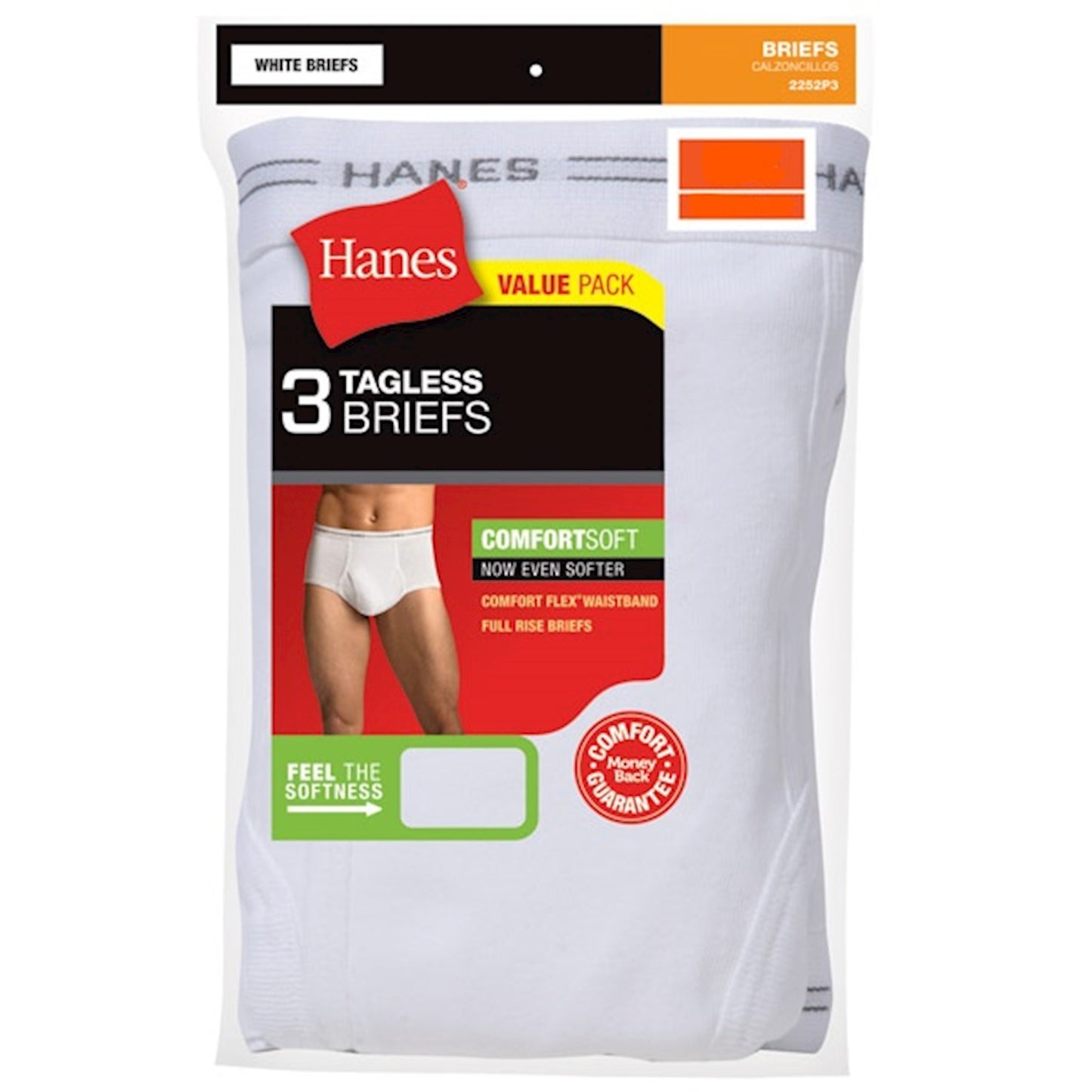 HMW3 HANES MENS 3PK BRIEFS WHITE