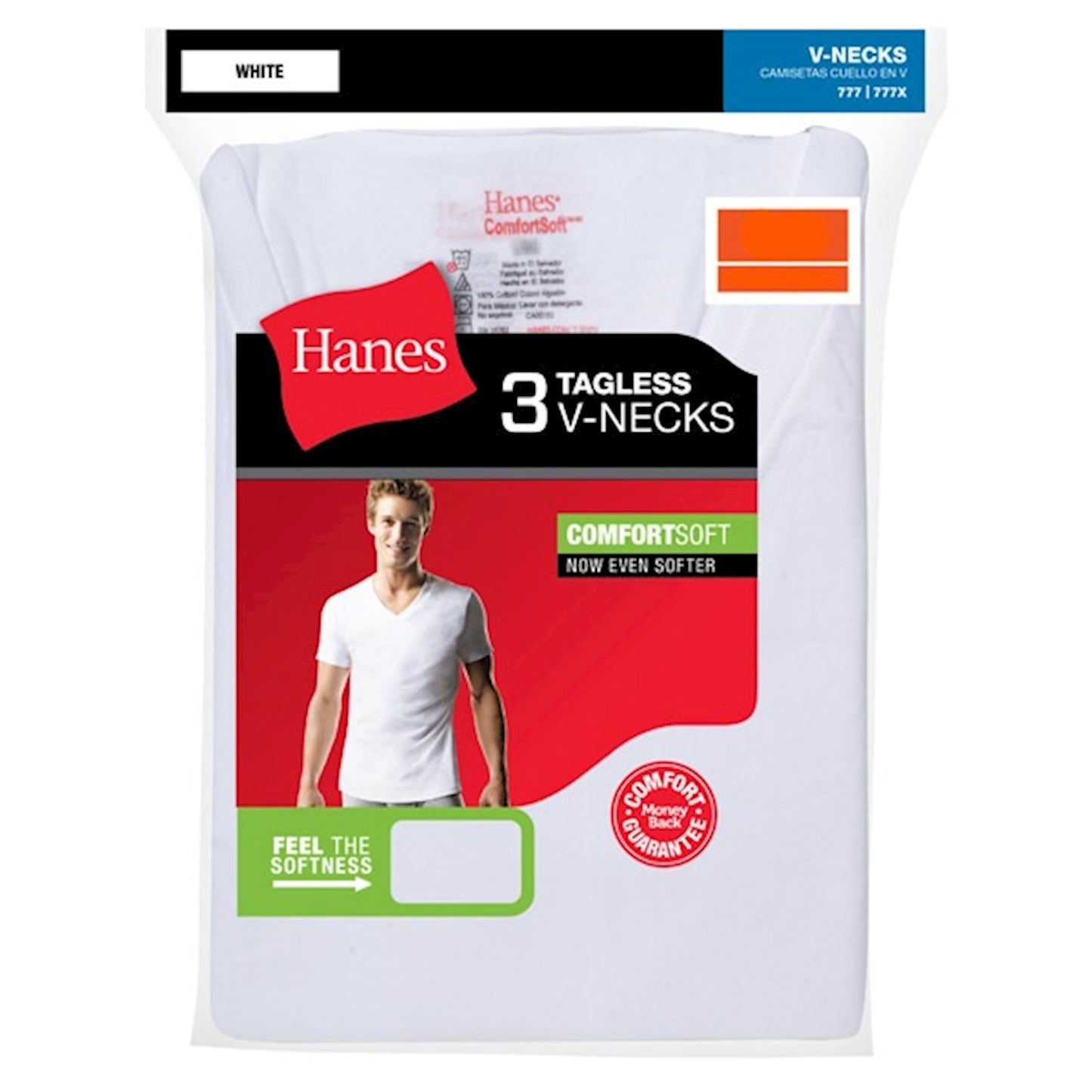 T-SHIRT WHT V-NECK MENS 3PK 2X-LG