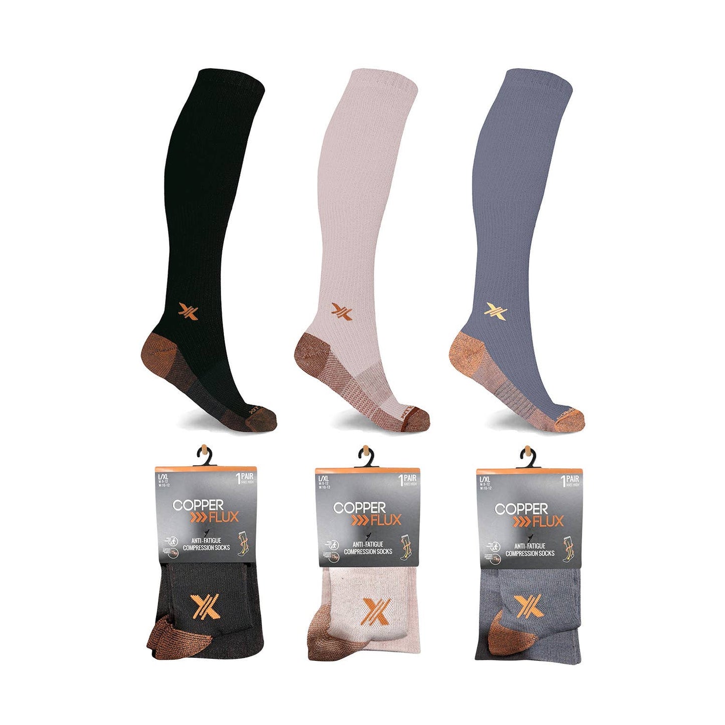 COPPER COMPRESSION SOCKS ~ ASSORTED STYLES/SIZES