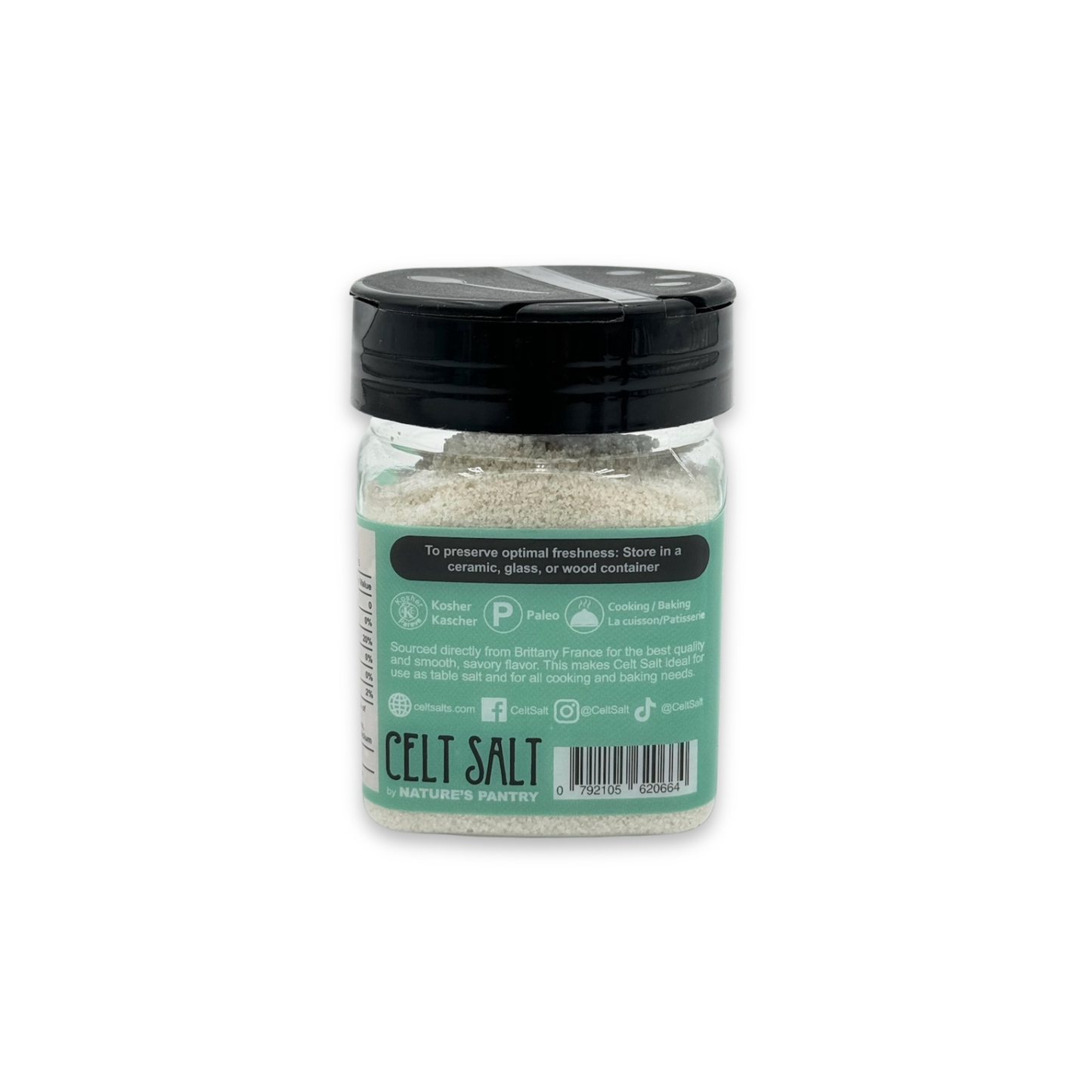 FGSHKR Celtic Sea Salt, 8 oz Shaker of Fine Ground Celt Salt- (1/2 lb)