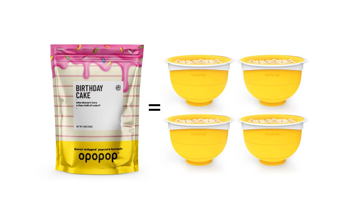 FG - 00250 Birthday Cake 320g Big Bags Popcorn Kernels Restock