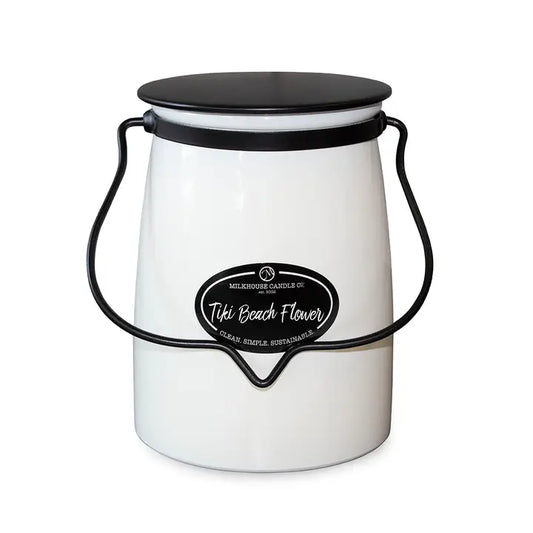 22 oz Butter Jar Candle: Tiki Beach Flower