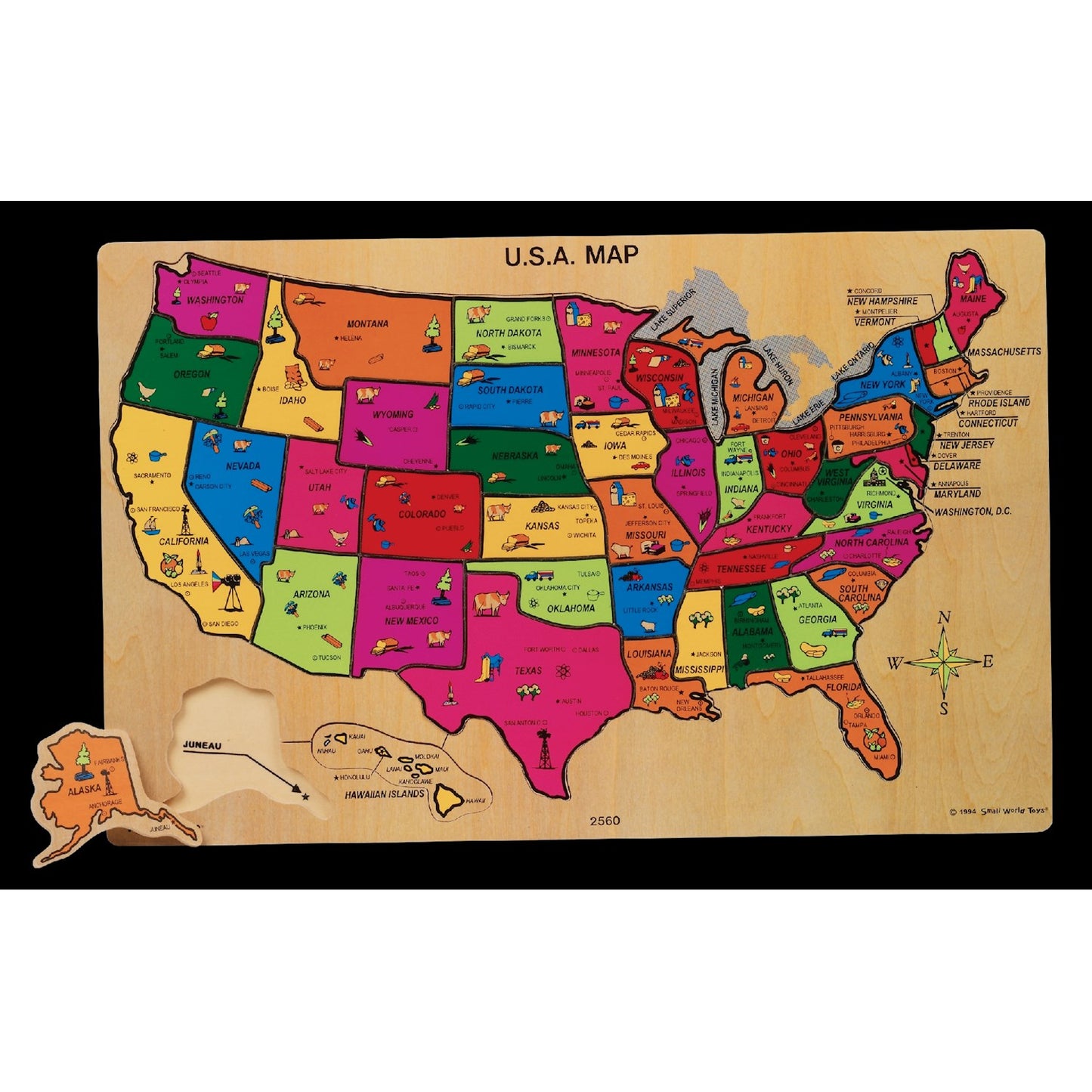 PUZZLE WOOD USA MAP