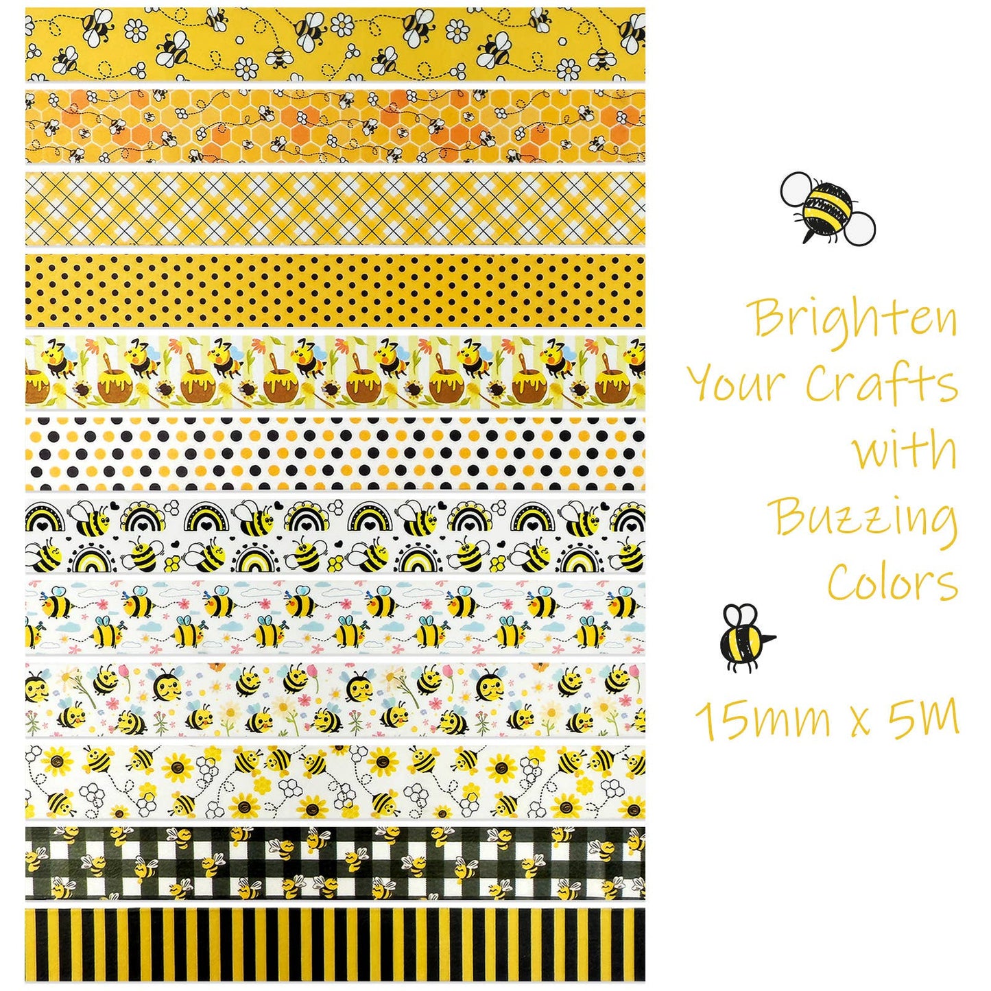 Wrapables Yellow Bees Washi Tape