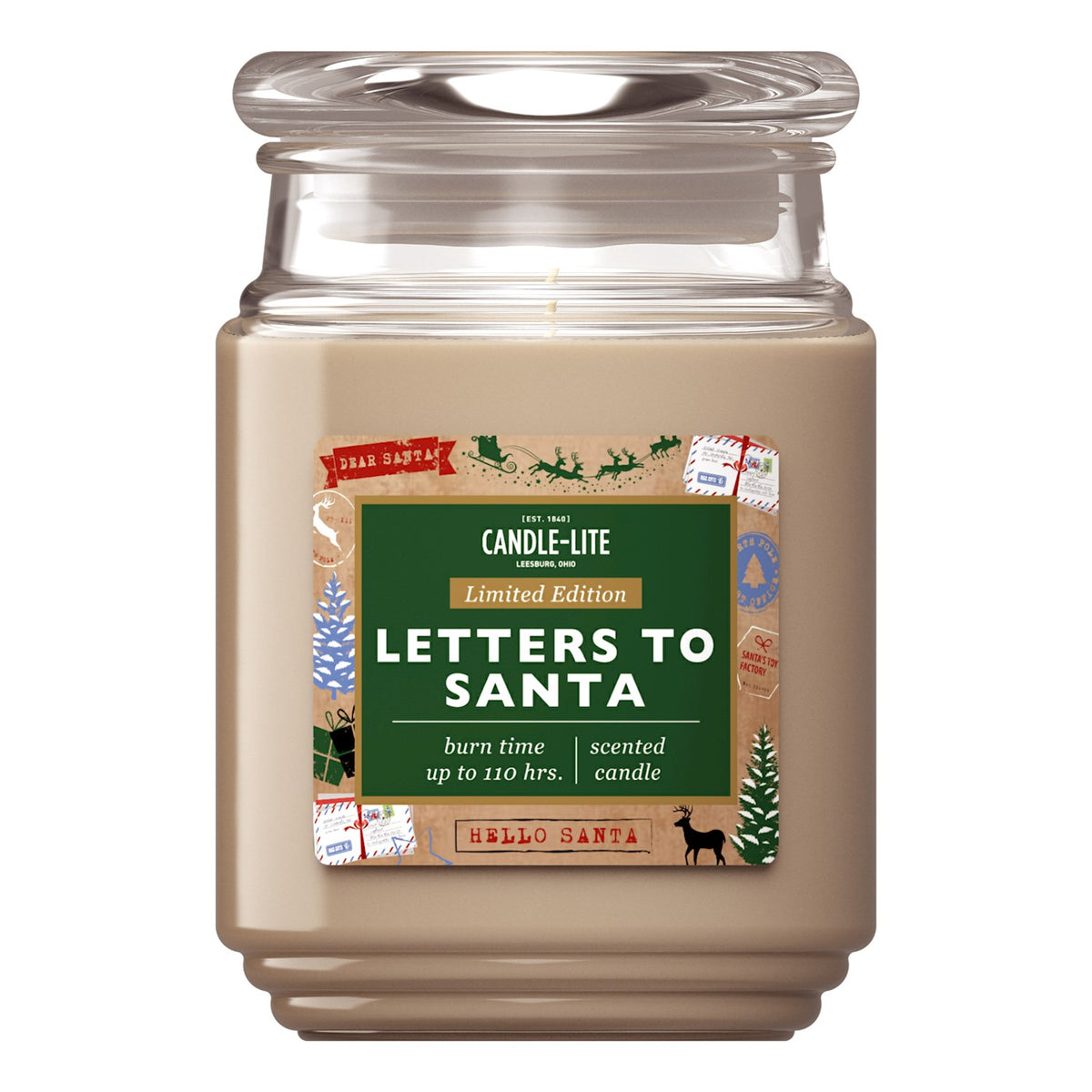 CANDLE JAR LETTERS TO SANTA 18O