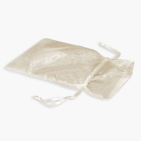 Organza Sheer Bags with Satin Drawsting Ribbon : Ivory / 10 Pack / 4x6"