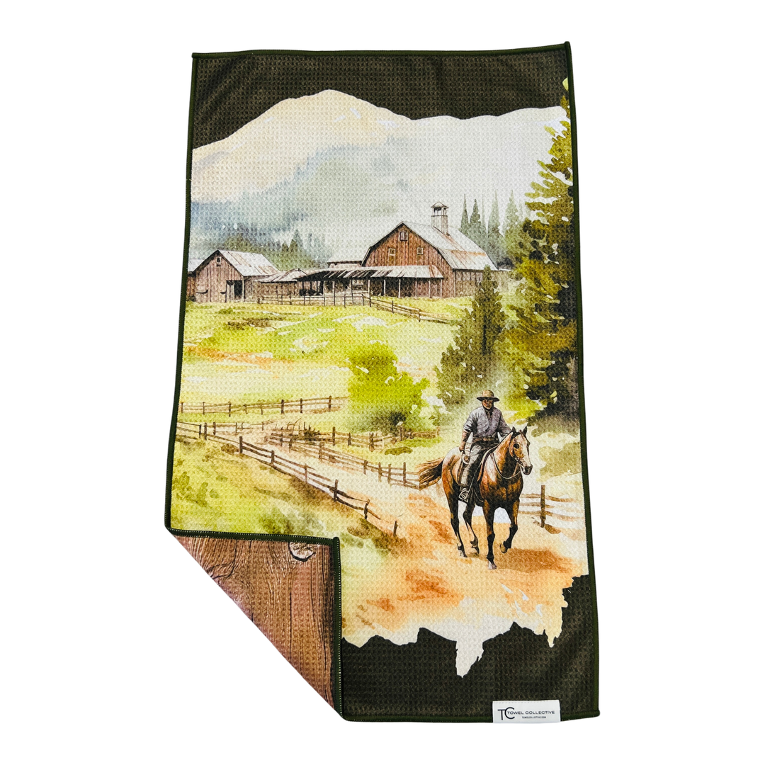 Ranch Ride | Waffle Weave Microfiber Towels Kitchen & Bath - Hand Towel