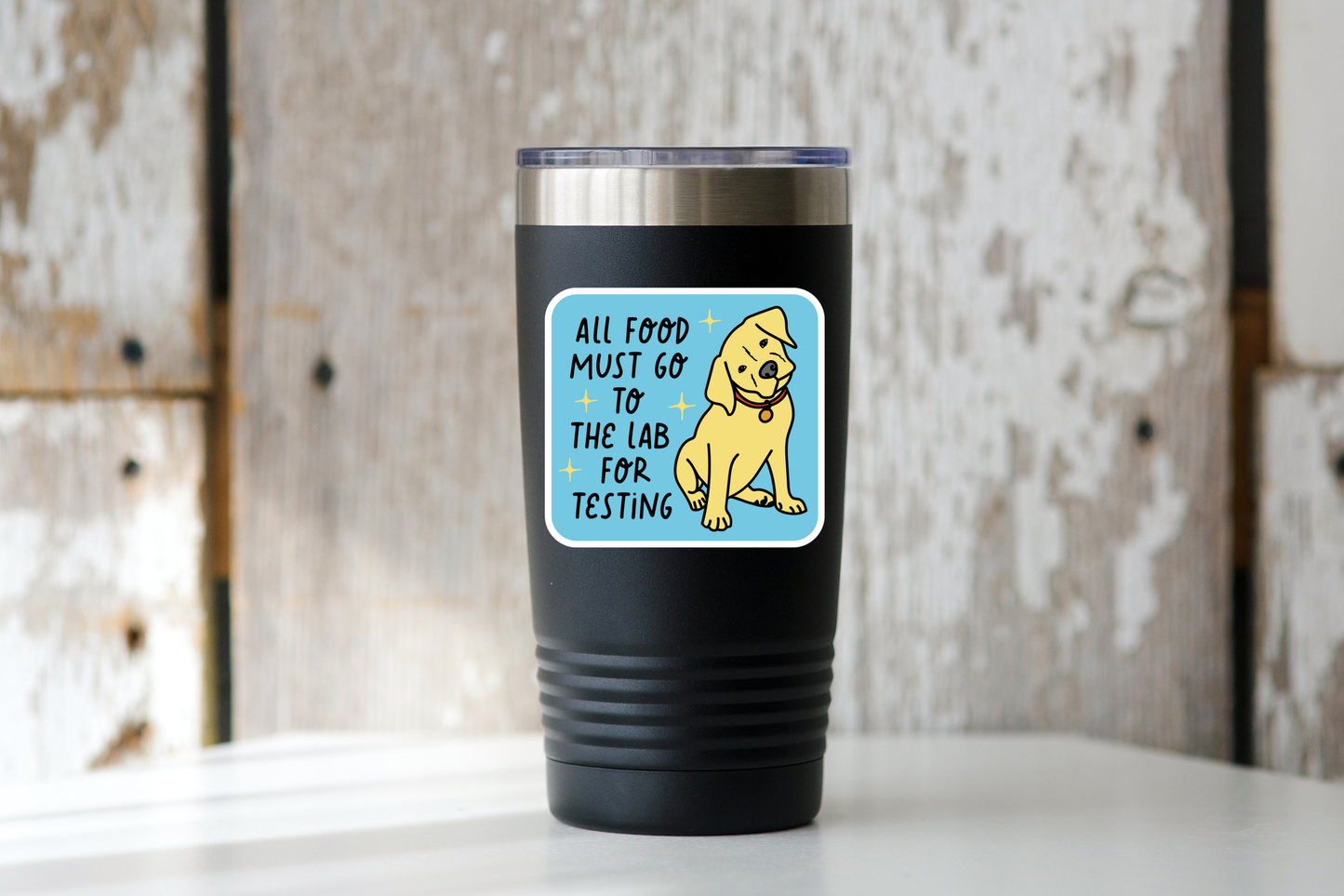 All Food Must Go to the Lab for Testing  Sticker - dog, pet