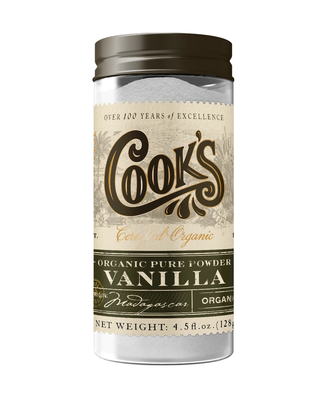 Organic Pure Vanilla Powder: 4.5 Oz