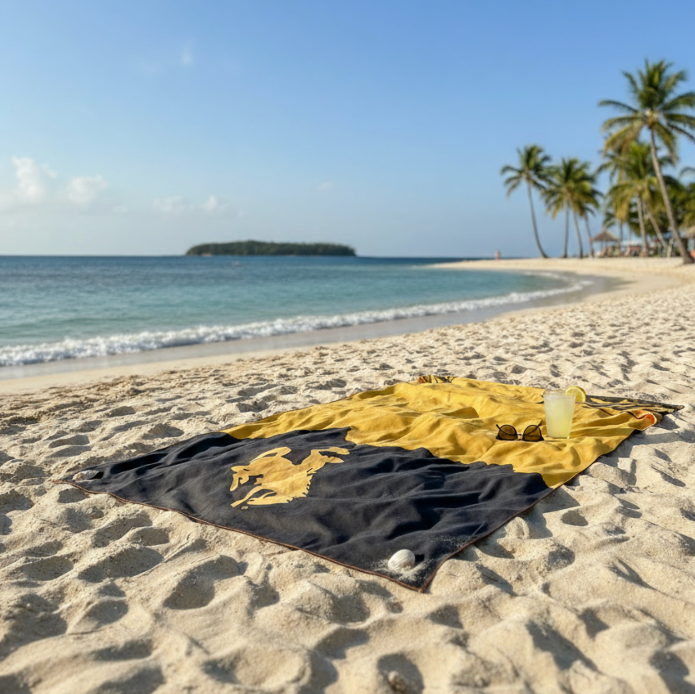 Wyoming Pool Towel | Suede Microfiber Beach Towel: Quick-Dry, Sand-Free, Absorbent, Lightweight: Wyoming Cowboy