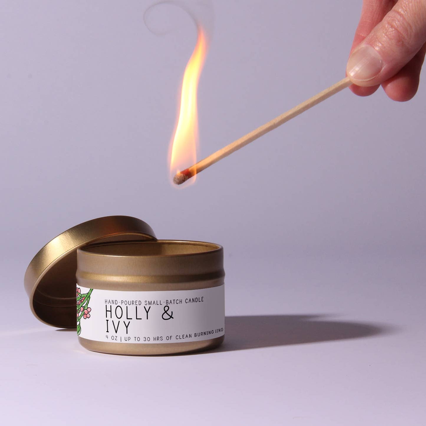 Holly & Ivy - Just Bee Candles: 7 oz (up to 40 hrs of clean burning)