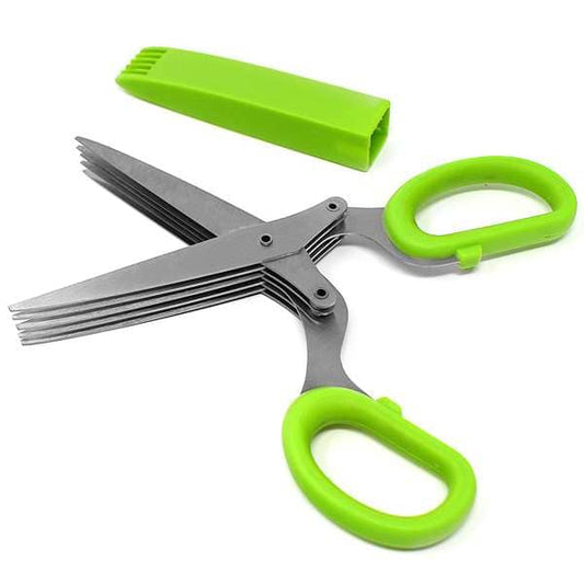 1537 MULTI-BLADE HERB SCISSORS WITH BLADE CLEANER, GREEN