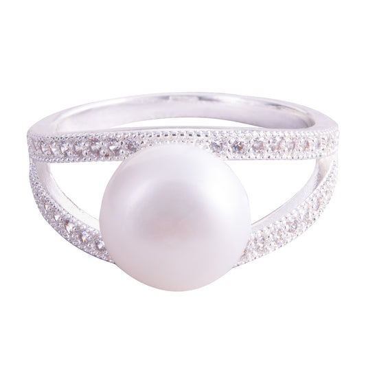 Cradle Pearl Ring - Size - AMANDA BLU