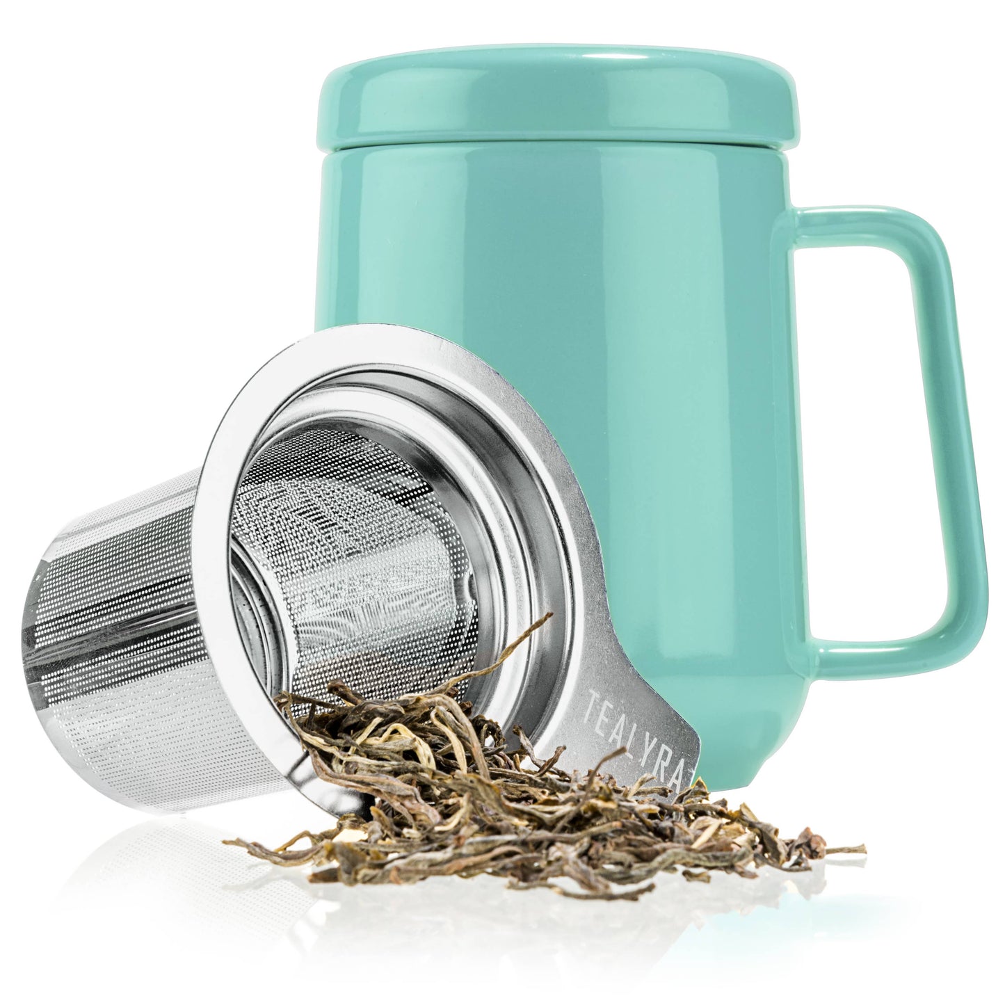 Peak Porcelain Ceramic Mug With Metal Infuser 19oz: Black