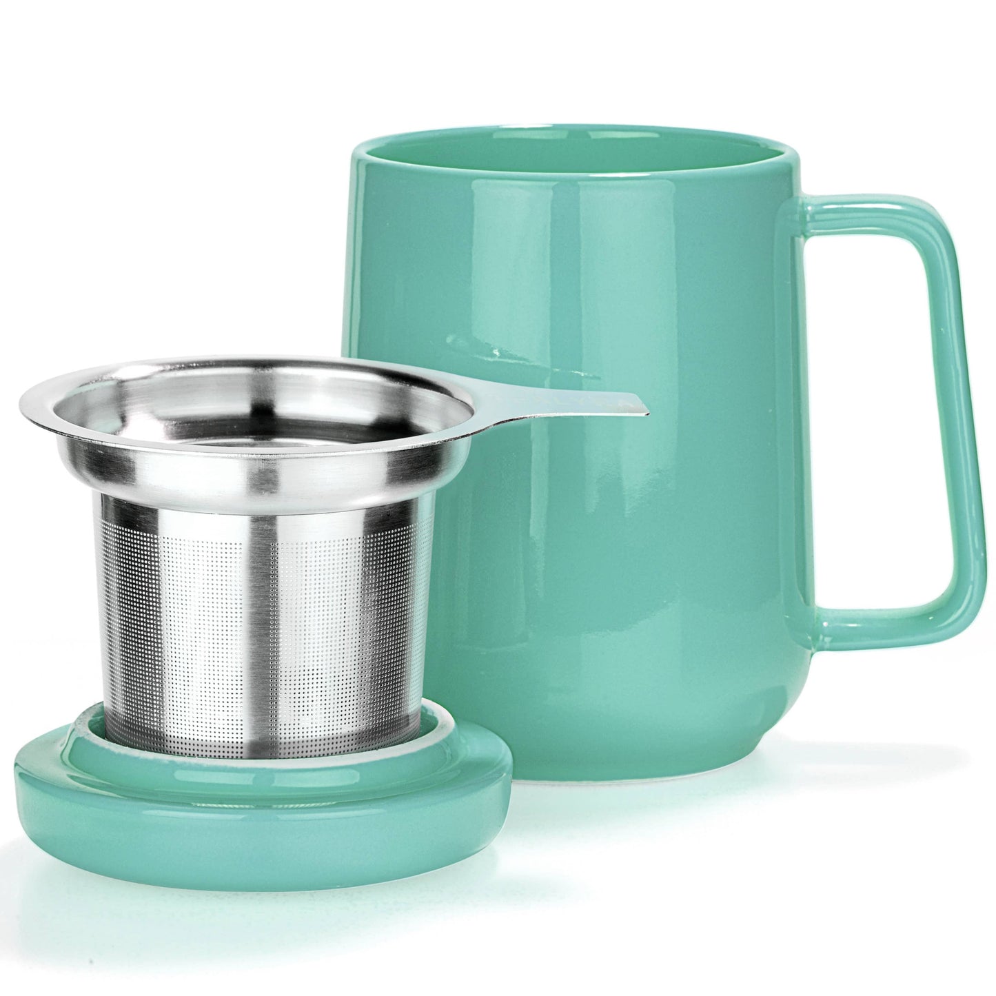 Peak Porcelain Ceramic Mug With Metal Infuser 19oz: Red