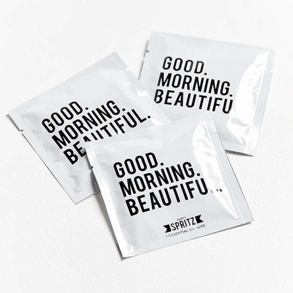 Good Morning Beautiful Essential Oil Towelette 100 Unit Pack: Single Unit Bundle - 100 Towelettes