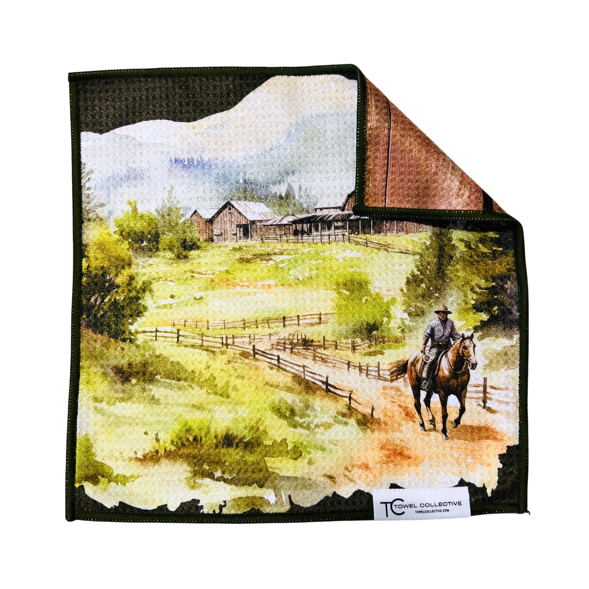 Ranch Ride | Waffle Weave Microfiber Towels Kitchen & Bath - Washcloth