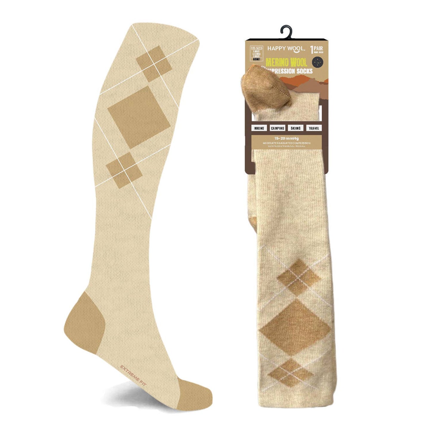 HAPPYWOOL® BUTTER-SOFT MERINO WOOL SOCKS: Charcoal / Large/XL
