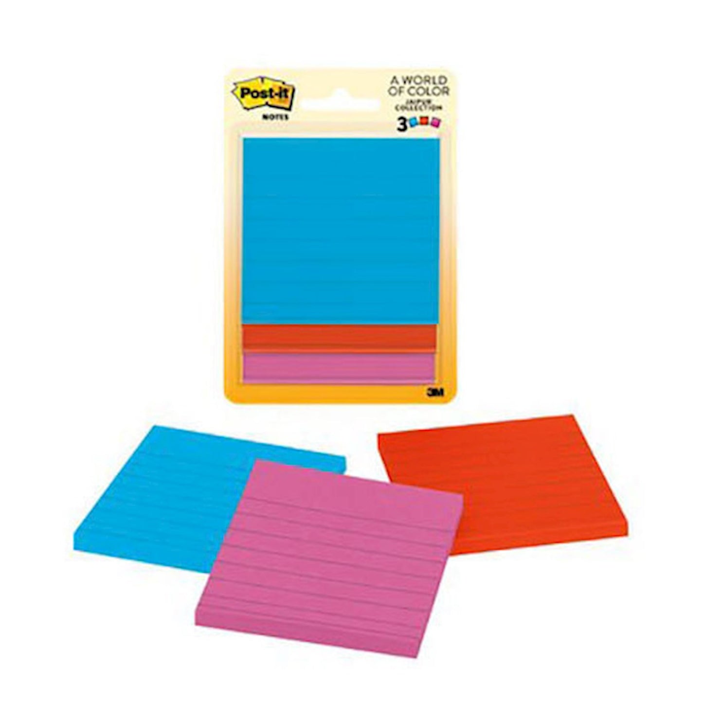 POST-IT LINED PAD 3CT 3X3