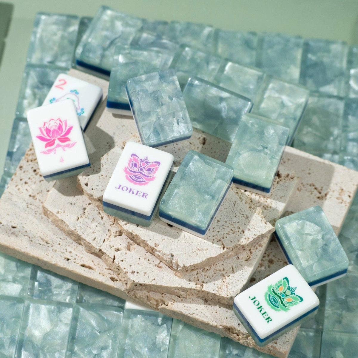 Garden Party Mahjong Set - Moonstone Pearl 12-01