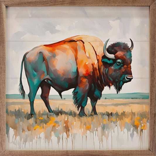 Teal Buffalo: 4 x 4 x 1