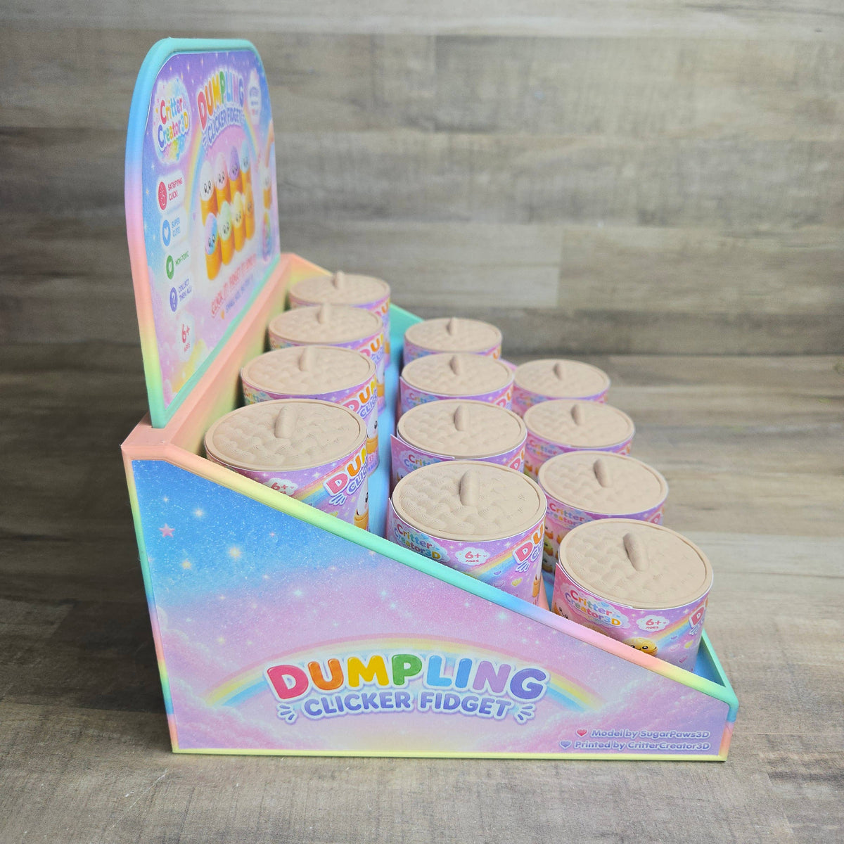 8 New Colors! - Mystery Dumpling Clicker Fidget Toy: First Dumpling Order (Free Display) / 24 Pack (minimum) / Default Colors (All Colors Shown)