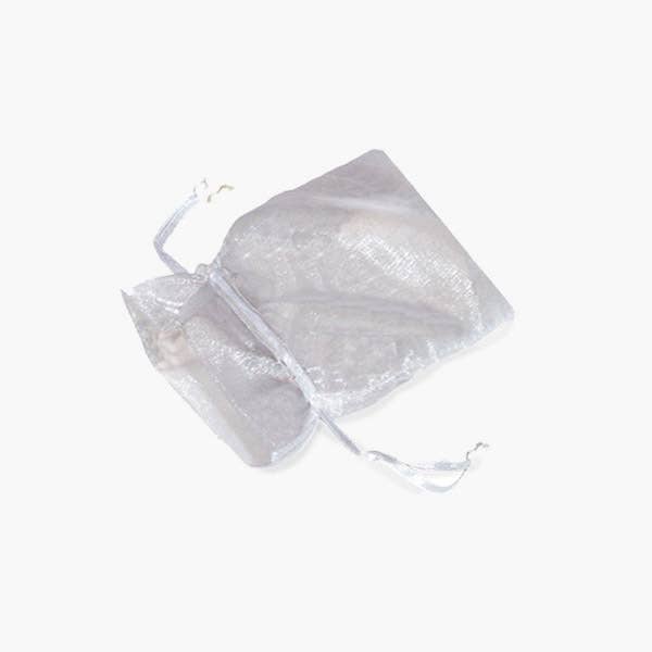 Organza Sheer Bags with Satin Drawsting Ribbon : Ivory / 10 Pack / 4x6"