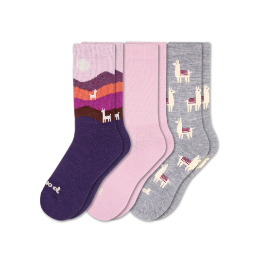 Women's Crew Pacas Socks: SOLID/Light Lilac - Medium / Large (US: 8.5 - 11.5+)