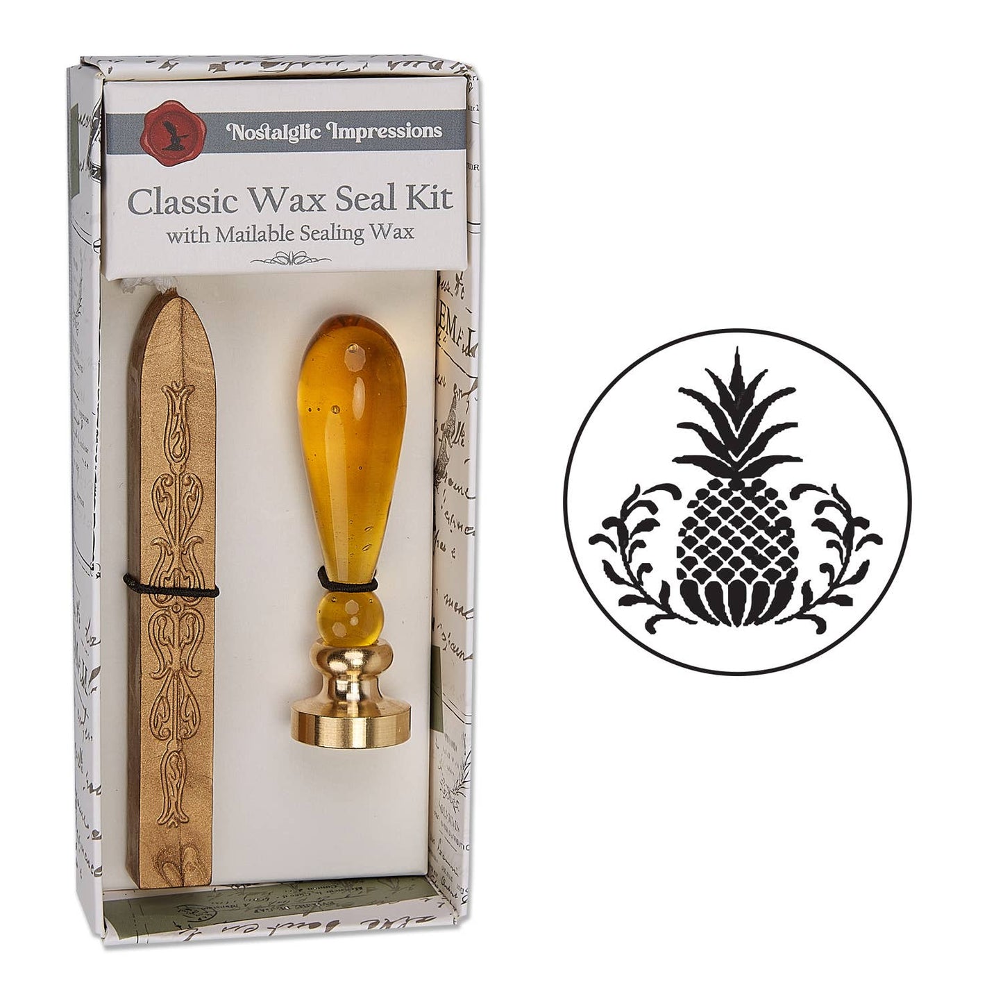 Murano Glass handle Wax Seal Kits-12 popular symbols: Mendhi Flower