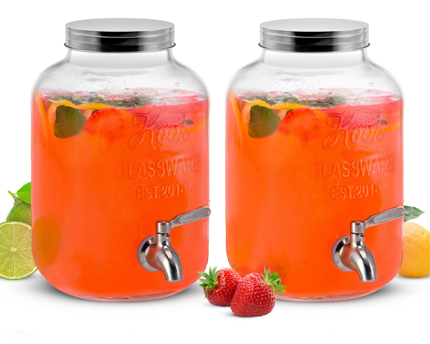 Kook Glass Drink Dispenser with Stainless Steel Spigot 1 Gal: Rose Gold