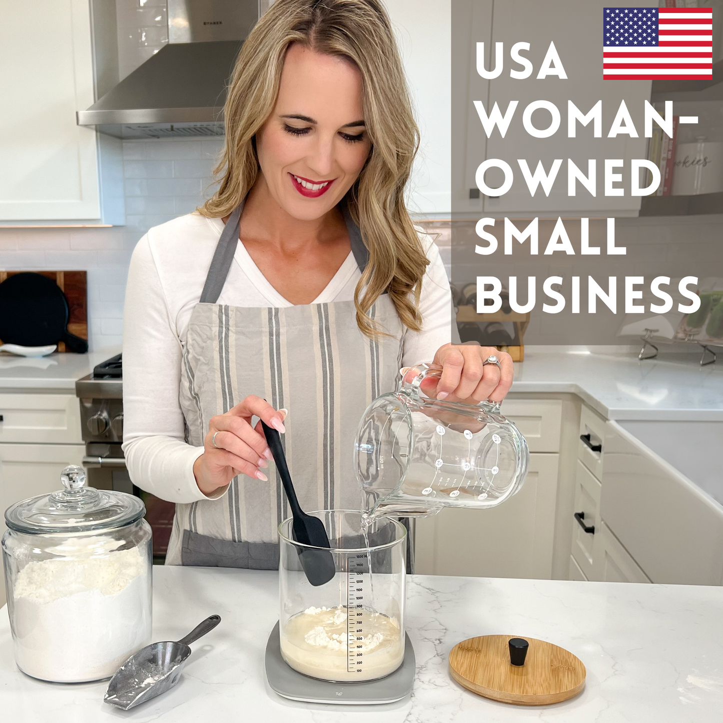X003X7GF9D Sourdough Starter Jar Kit with Glass Jar, Spatula & More