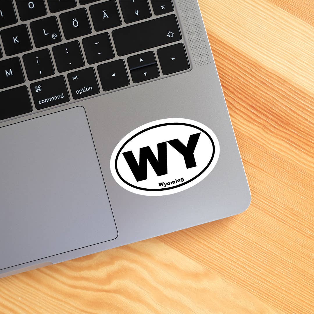 Wyoming WY State Oval Sticker Vinyl Decal: 3"