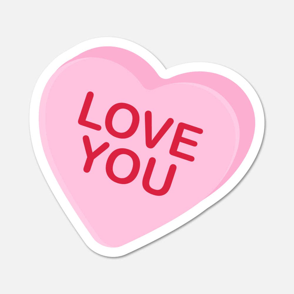 Love You Candy Heart Sticker
