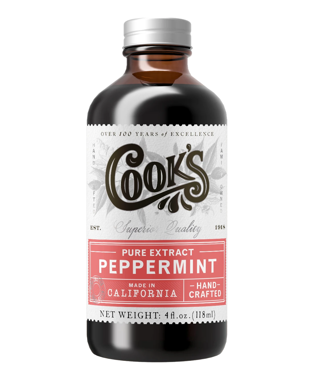 Pure Peppermint Extract: 4 Oz