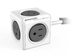 PowerCube Extended - 5 Outlets Surge Protector 5ft Cord: Red