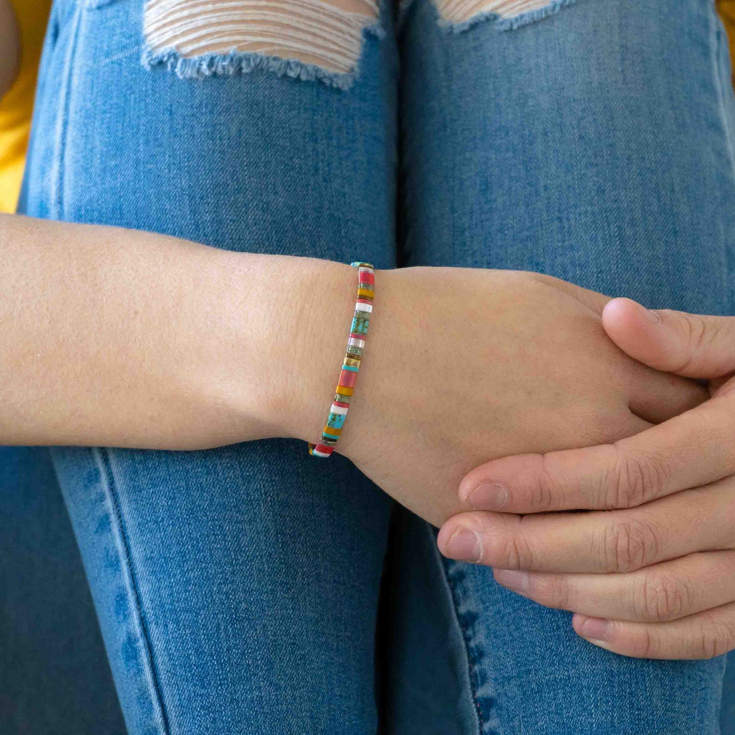 BEACH BUM - Tila Bead Bracelet Stack of 3: 6.75 Inches - L