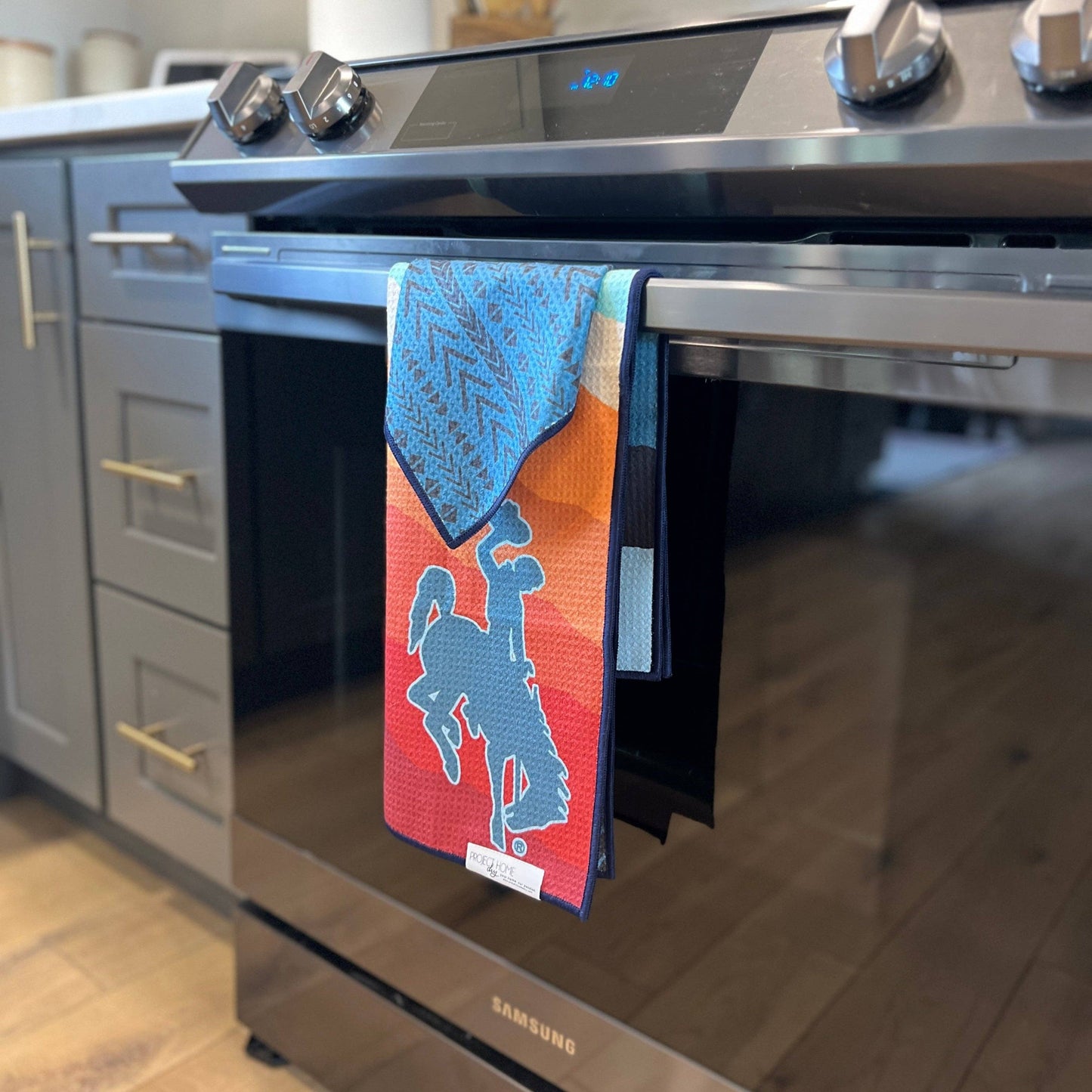 Wyoming Cowboy | Waffle Weave Microfiber Towels Kitchen & Bath: Washcloth