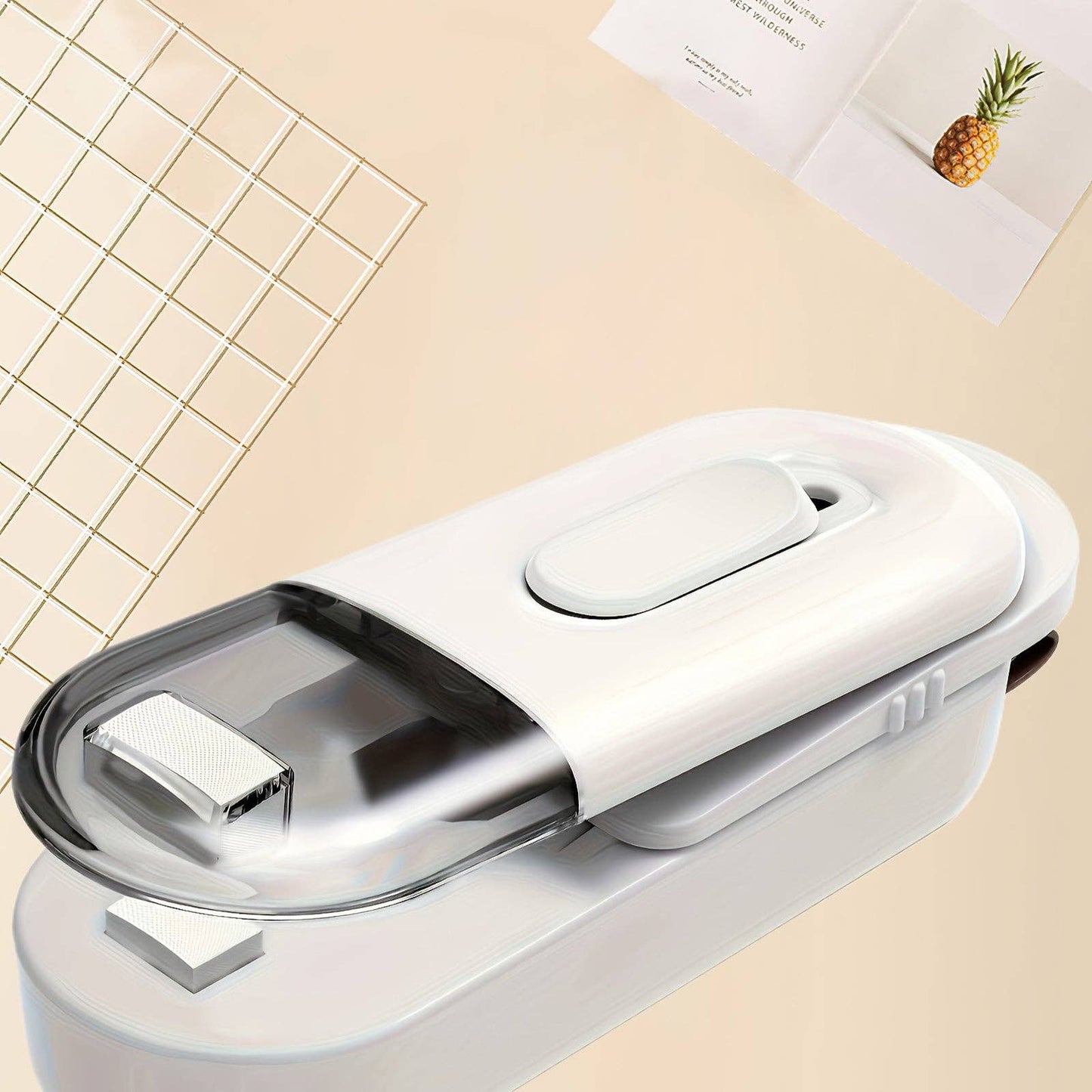 Black Mini Bag Sealer 2in1 Heat Sealing and Cutting Machine Portable Vacuum Welder for Food Storage Plastic Bags: Blue