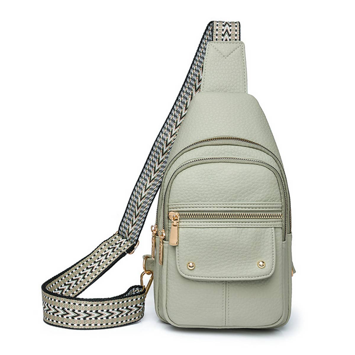 CWAB2727-LIGHTGREEN-OS SOFT LEATHER SHOULDER MESSENGER BAG