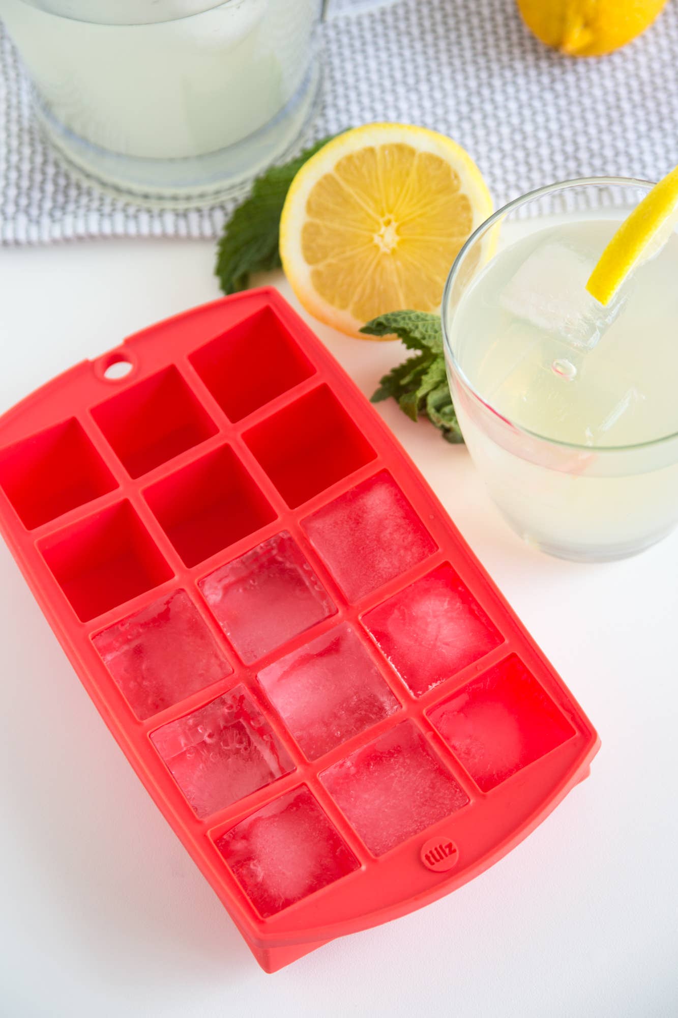 Tulz Mini Ice Block Tray, Silicone, Ruby, 8.25" x 4.75"