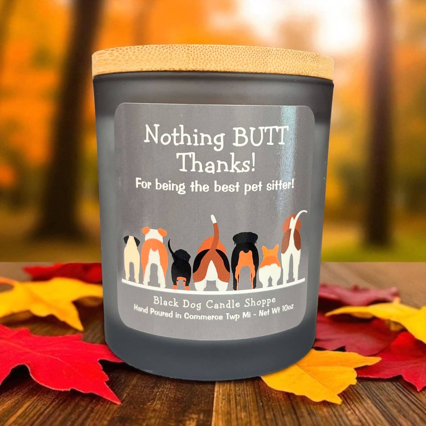 Nothing BUTT thanks.  Dog sitter candle gift: White / Coffee house