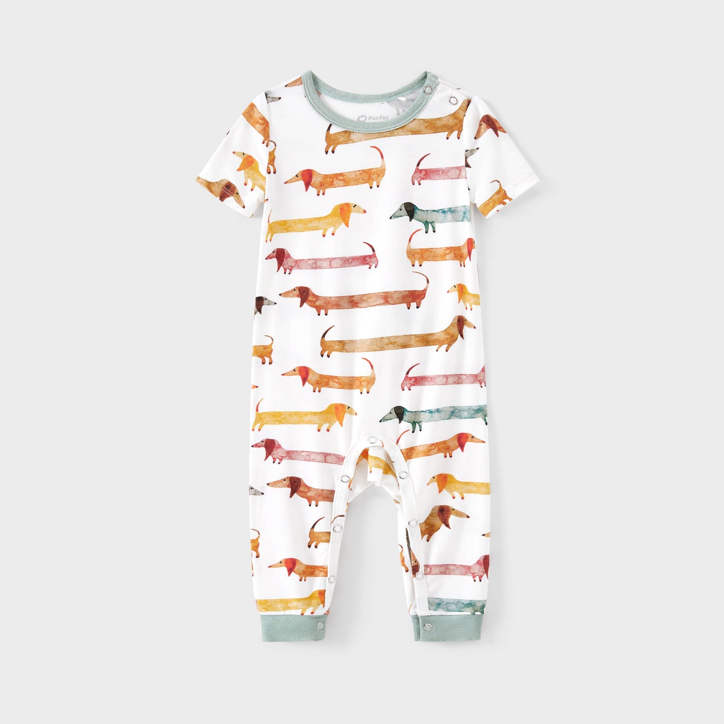 Family Matching Animal-patterned Short-sleeve Pajamas Set: Multi-color / Baby:12-18 M