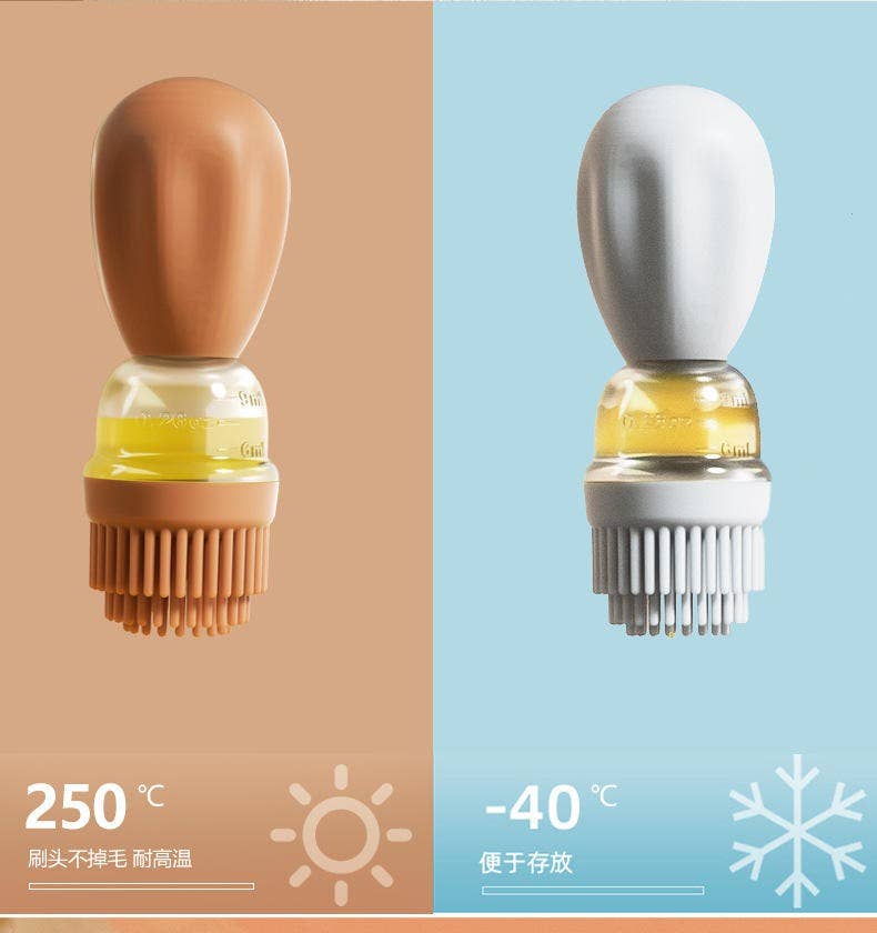 Perfectly drip Oil bottle with silicone brush Pastry steak L: 1 Pack(Mix & Match Colors)