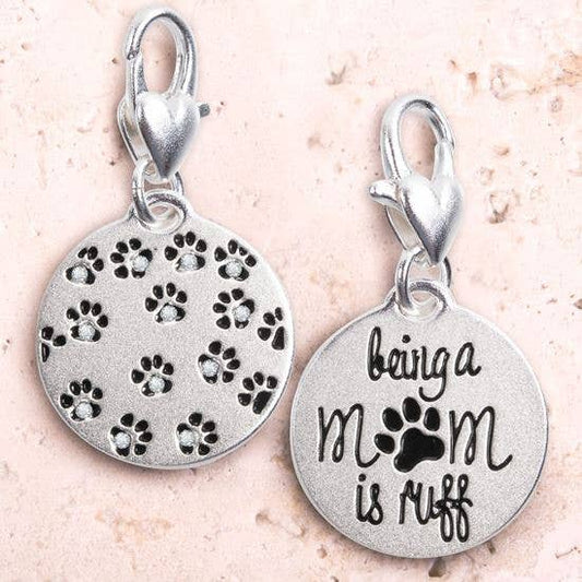 Paws Pattern “pet”-  Silver 1-tone Medallion