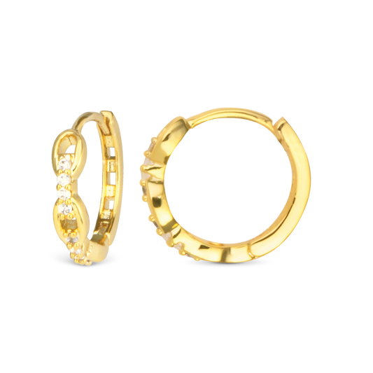 'Add A Charm' Hoop Earrings | Blu Charm Collection: Yellow Gold / Chain Hoop Earring