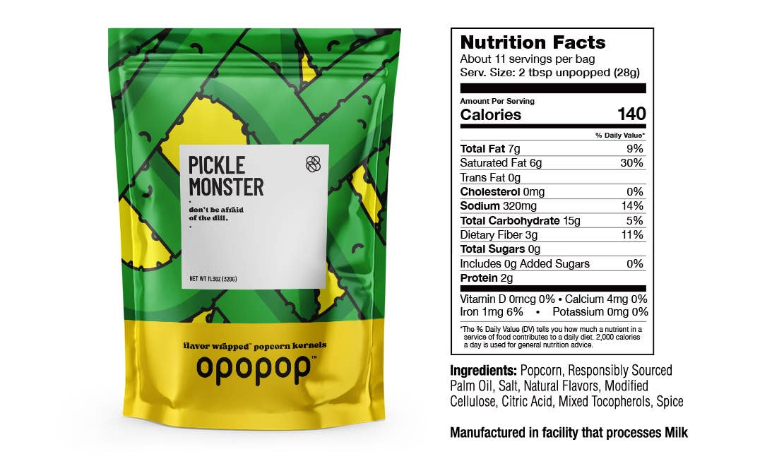 FG - 00247 Pickle Monster 320g Big Bags Popcorn Kernels Restock