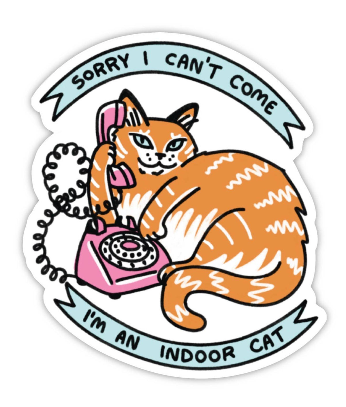 Indoor Cat Sticker, Funny Cat Introvert Decal Gift