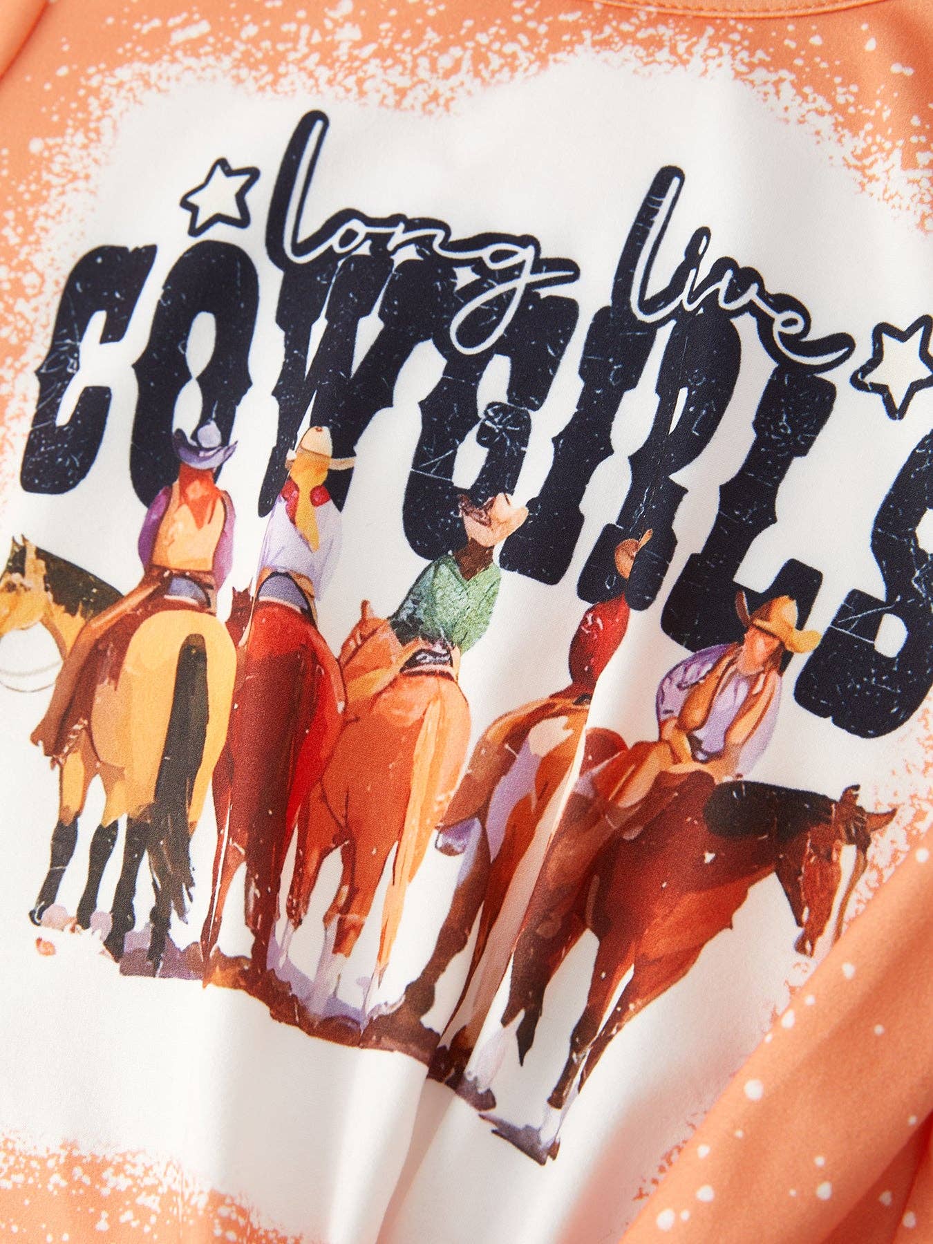Western Girls Letter Print Outfits Set: 3-4Y